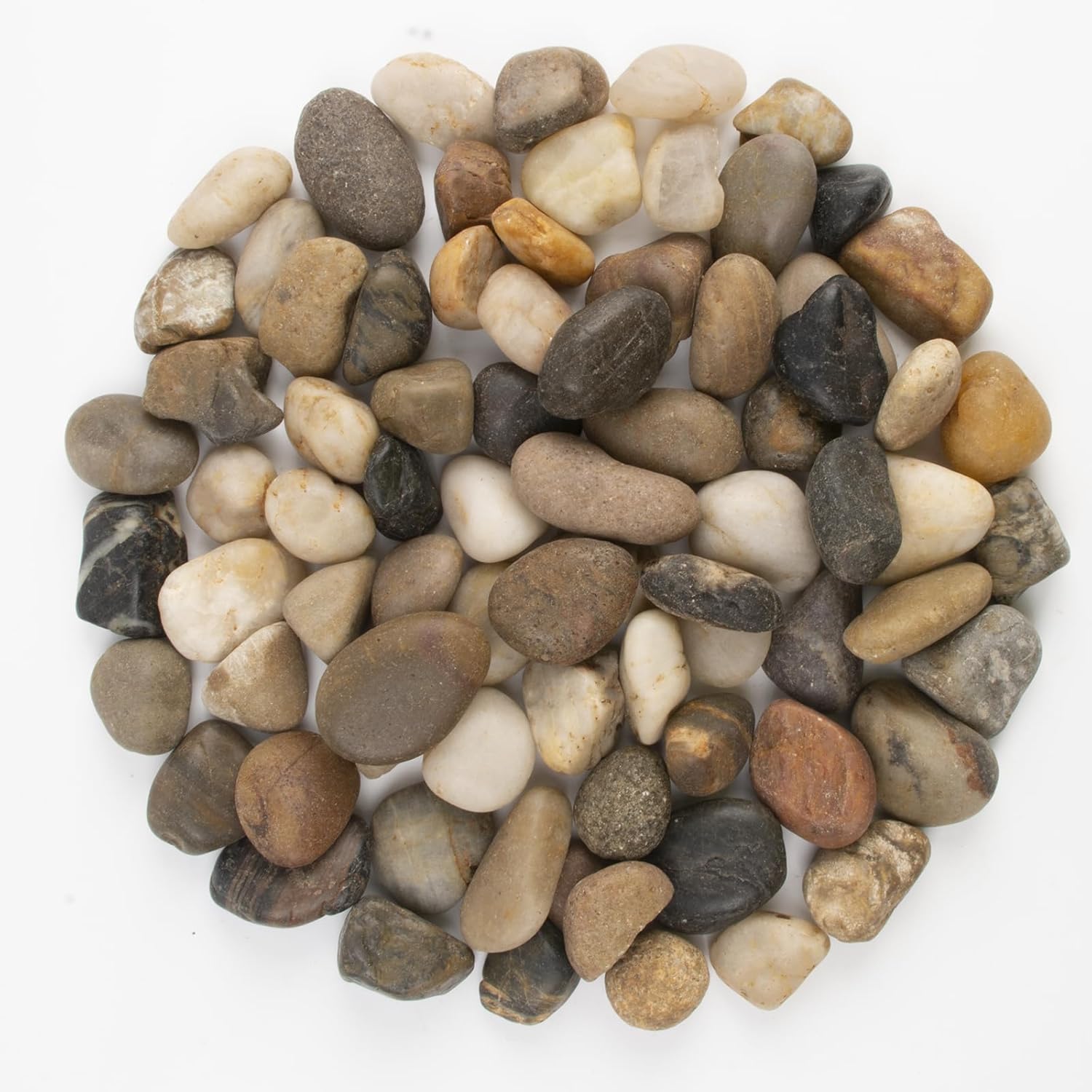 40LB Mixed Stones Pebbles River Rocks, Natural Beach Pebbles,0.5-1 Inch Decorative River Rocks for Landscaping Garden Paving Plant Rocks Crafting Walkways and Outdoor Decorative Stone