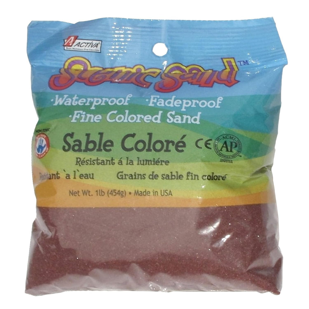 Activa Cranberry Scenic Colored Sand, 1lb (454g) | Vibrant, Fine Grain Colorfast Sand for Arts & Crafts