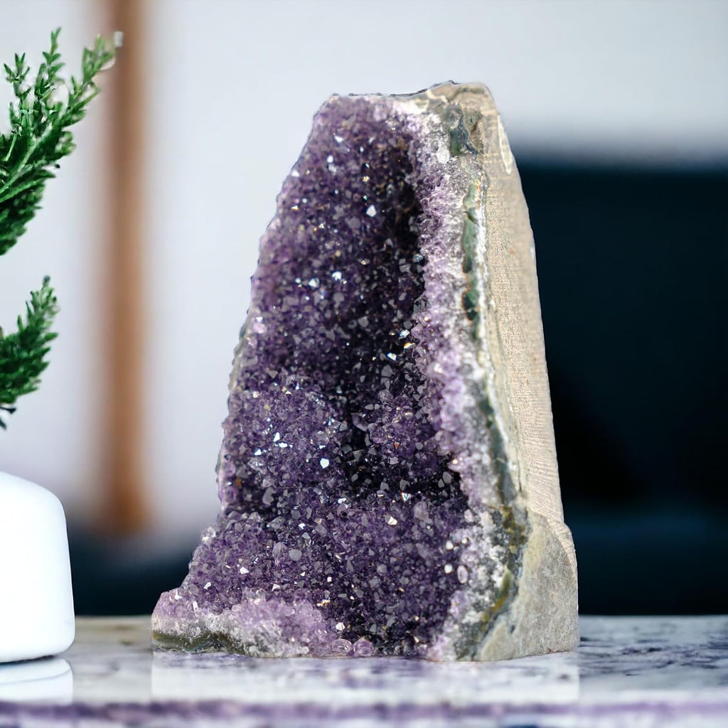 Large Natural Amethyst (5 lb to 6.5 lb) Crystal Clusters Stone from Uruguay Raw Geode Quartz - Deep Purple Color