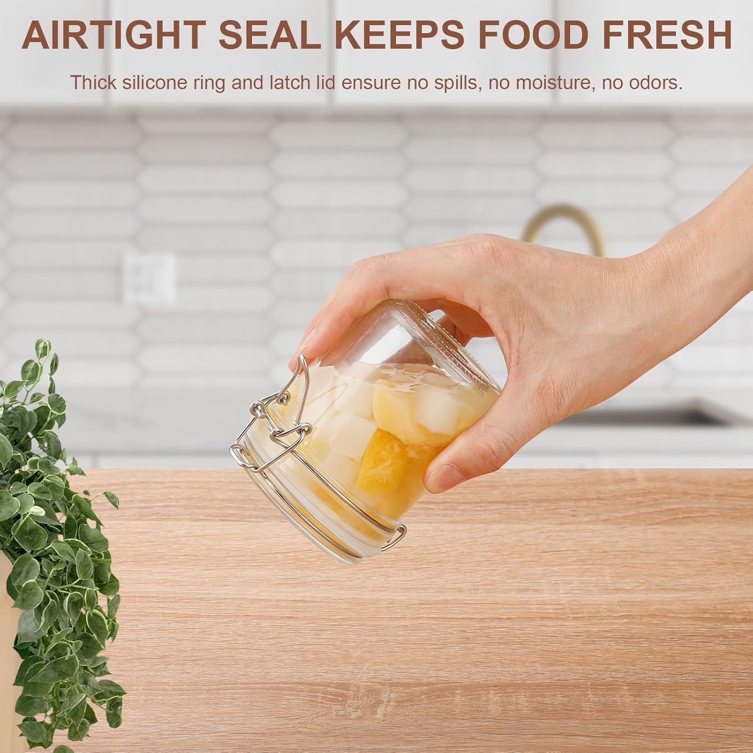 6 Pack Spice Jars, 8 oz Glass Containers with Airtight Lids, Small Herb Jars with Labels for Kitchen Storage