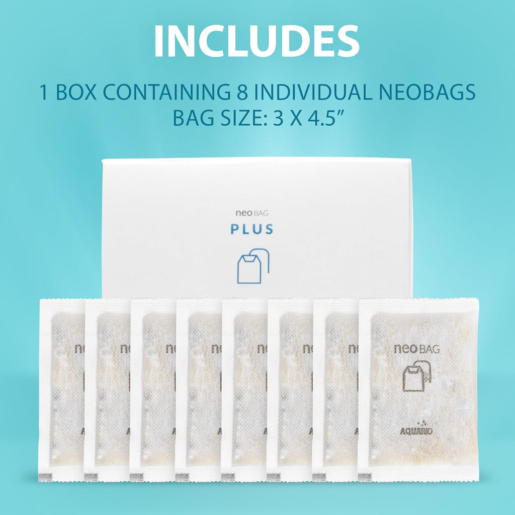Neo Plus - Aquarium Filter Media - Aquarium Water Softener & pH Down for Plants, Enhances Aquatic Health, Ideal for Freshwater Aquariums - 8-Count Bags