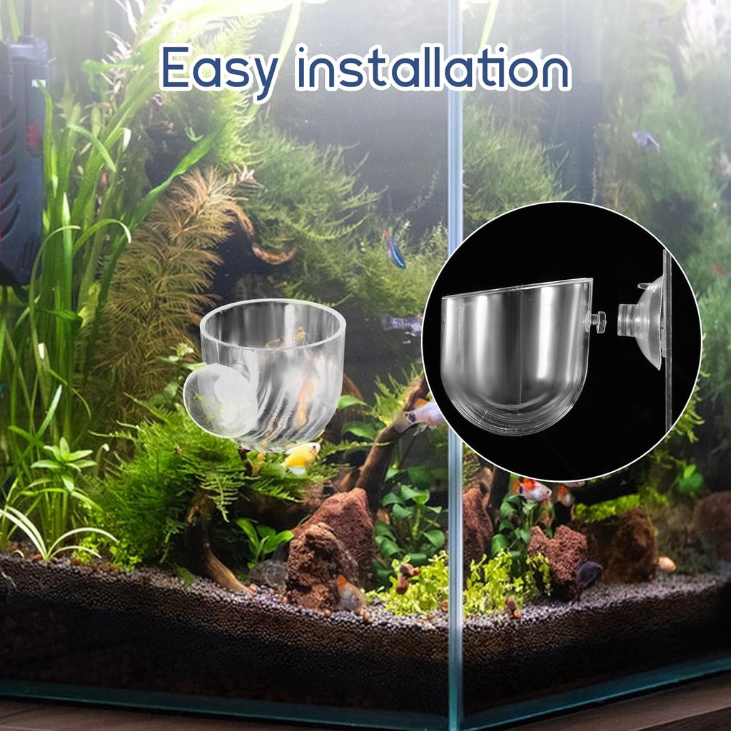 2Pcs Aquarium Plant Holder Suction Cup Planter Fish Tank Plant Pots Clear Acrylic Aquatic Plants Pot Aquarium Plants Cup for Fish Tank Aquascape Decorations Water Culture Decor