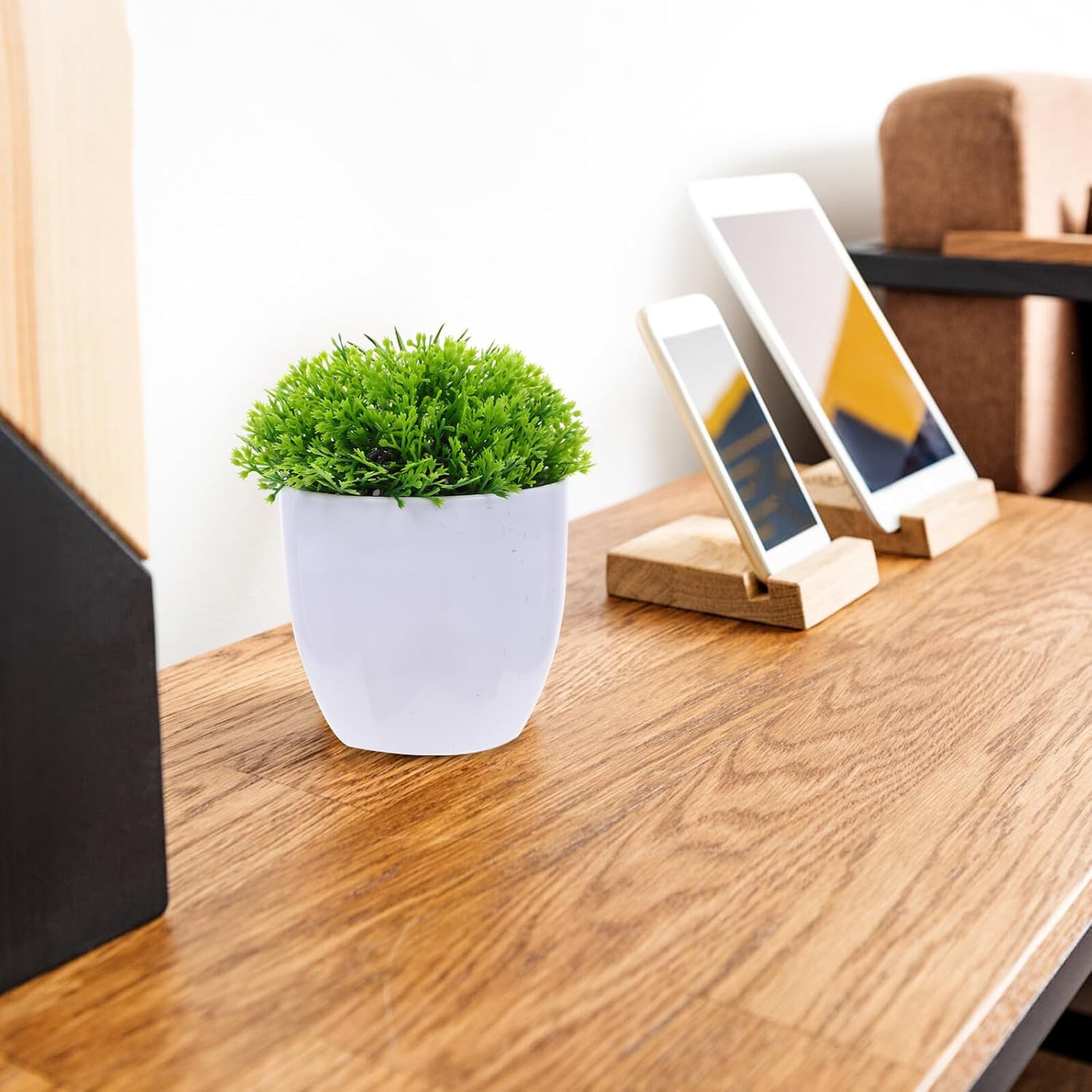4Pcs Mini Faux Bonsai Plant Decor Artificial Succulent for Desktop Bookshelf Windowsill Decoration Vivid Realistic Greenery Ornament for Home Office