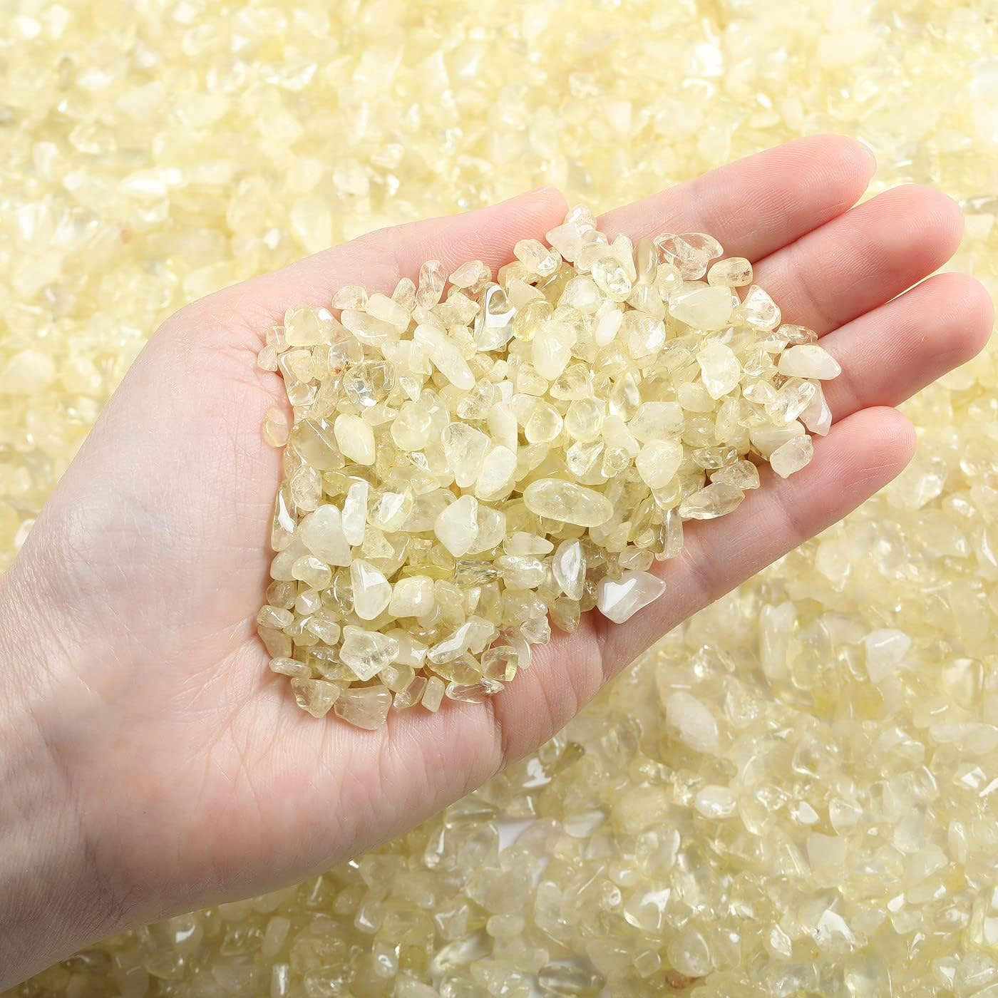 LAIDANLA Citrine Crushed Stone Crystal Chips Bulk Natural Gemstones Healing Reiki Crystals Mini Quartz Vase Filler Aquarium Gravel 0.55lb