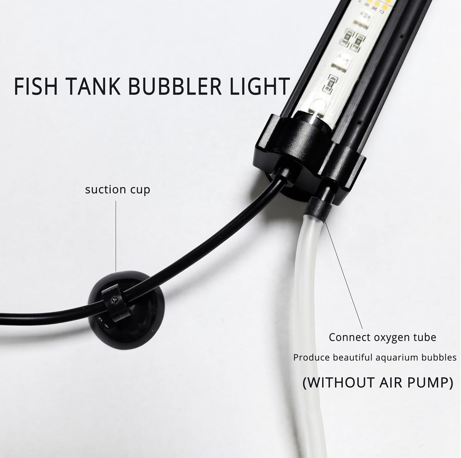 Submersible Aquarium Light,LED Aquarium Air Bubble Light,RGB Color Changing Brightness Adjustable Timing Waterproof Remote Control Fish Tank Light Bar,Aquarium Light Bubbler Wall,7inch