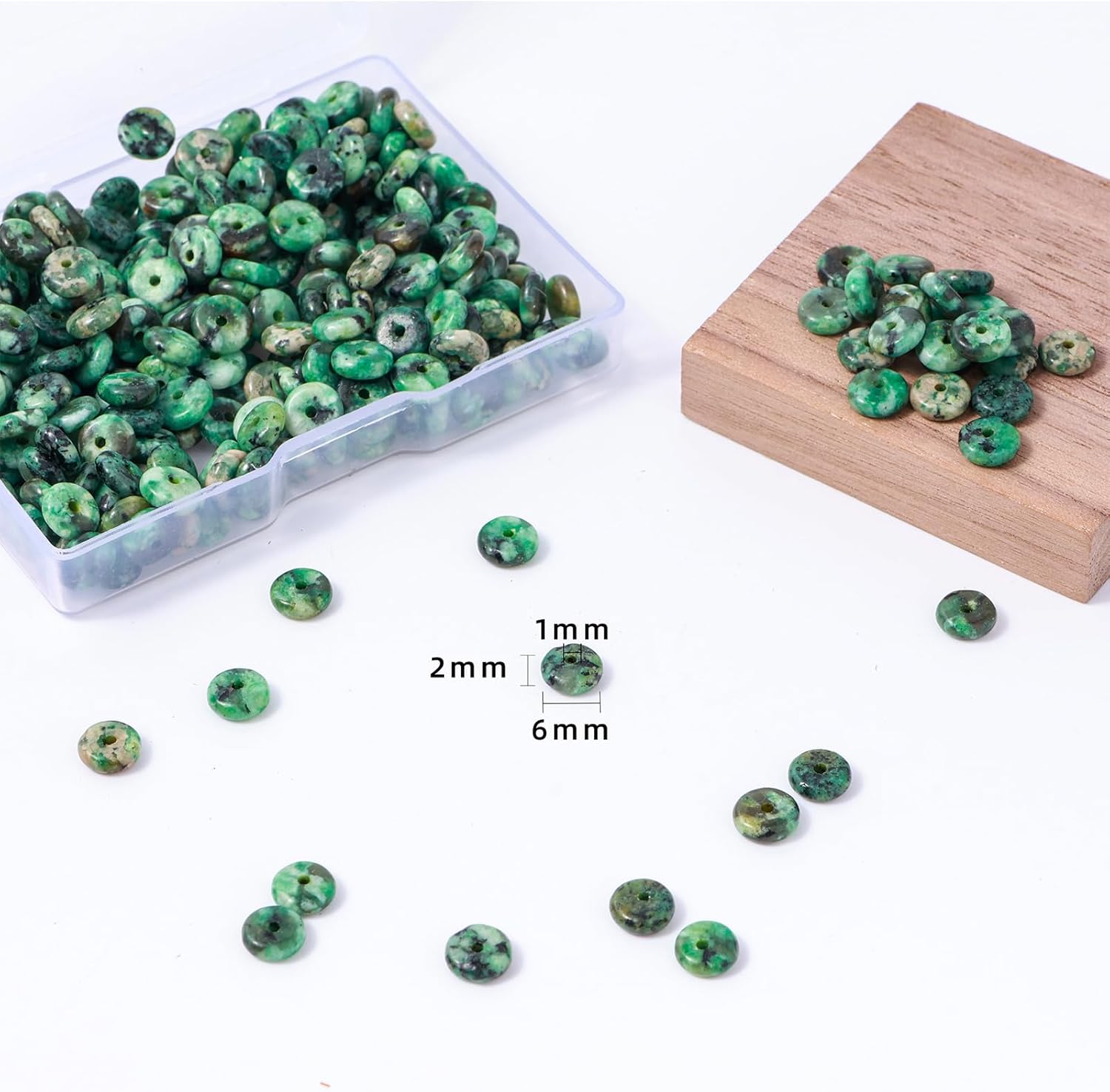 Natural African Turquoise Disk Stone Spacer Beads 6x2mm 38cm/str Flat Rondelle Loose Semi Gemstone Caps for Making Bracelets Necklace