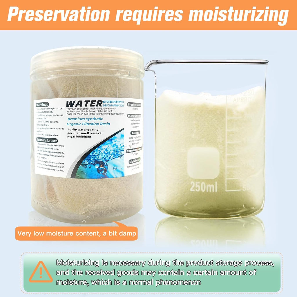 WDEFUN Aquarium Filter Media, 300 ml 2 Packs with Free Mesh Bag Organic Filtration Resin, Remove Driftwood Tannins Suitable for Freshwater and Saltwater Fish Tank