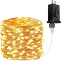 33Ft 100LED Fairy Lights Plug in, Waterproof String Lights Outdoor & Indoor 8 Modes with Timer, Christmas Light Bedroom Decor, Twinkle Light for Girl's Room Garden Christmas Decorations (Warm White)