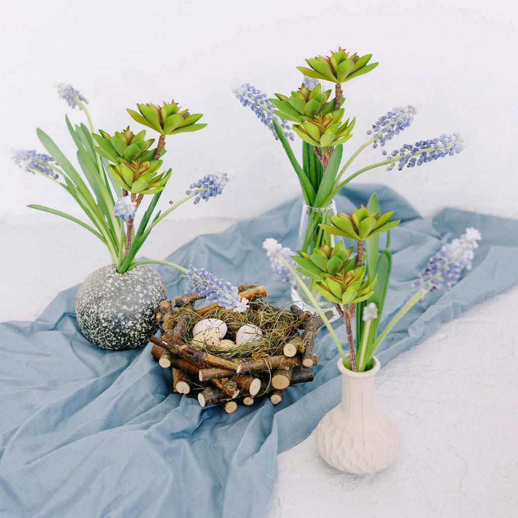 Woration 3PCS Artificial Succulents Branch Fake Plants Unpotted Faux Large Succulent for DIY Crafting Home Floral Wall Garden Arrangement Office Party Decoration