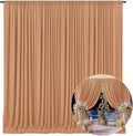 10 x 10 Feet Khaki Backdrop Curtain for Partie, Background Curtains for Photoshoot, Birthday, Wedding, Halloween, Thanksgiving, Christmas Day, New Year Party Decorations 5Ft x 10Ft, 2 Panels