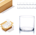 WGV Cylinder Vase Bulk, Width 6", Height 6", Clear Glass Container Terrarium Candle Holder for Wedding Centerpiece, Party Event, Home Office Decor, 12 Pieces
