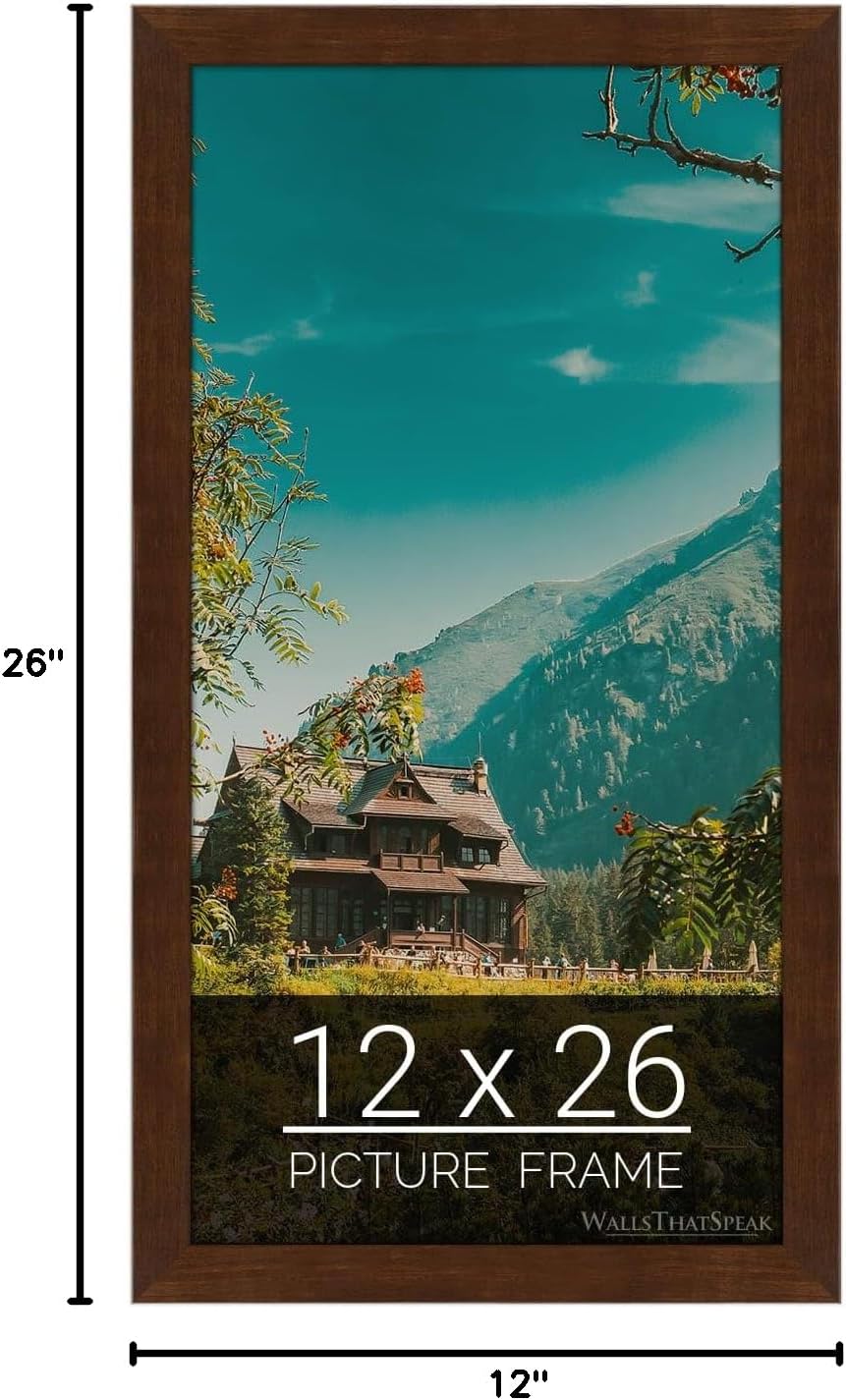 wallsthatspeak 12x26 Mocha Walnut Picture Frame for Puzzles Posters Photos or Artwork