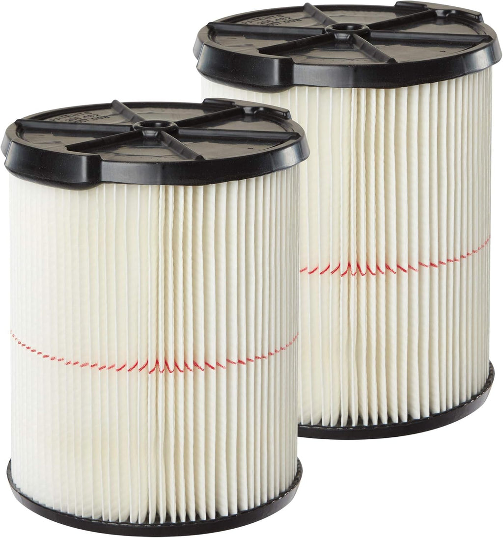 CRAFTSMAN CMXZVBE38755 Genuine General Purpose Wet Dry Vac Replacement Vacuum Filter for Most 5 to 20 Gallon CRAFTSMAN Shop Vacuums, Easy Installation and Traps General Debris, 2-Pack
