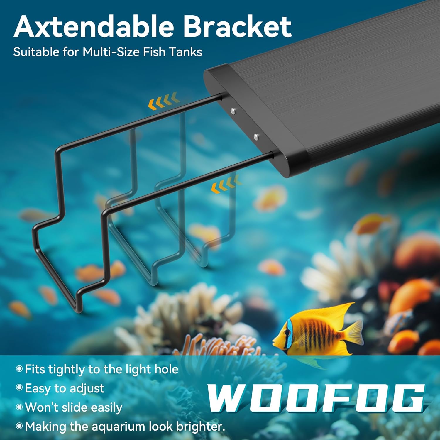 2 Pcs Aquarium Light Riser for Rimmed/Rimless Tanks, Aquarium Light High Holder Bracket, Steel Fish Tank Light Extenders Stands for LED, Light Riser for Aquarium -Black (Width 3 inch)