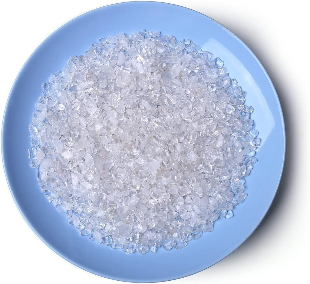 LAIDANLA Clear Quartz Crushed Stone Crystal Chips Bulk Natural Gemstones Healing Reiki Crystals Mini Quartz Vase Filler Aquarium Gravel 100g