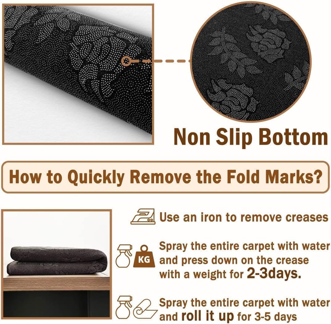 3D Optical Illusion Volcano Hallway Rug, 2.6x10ft, Crater Lava Texture Rock Suspension Bridge Fun Sensation of Falling Runner Rug, Low Pile Thin Foldable Carpets for Patio Nursery Entrance