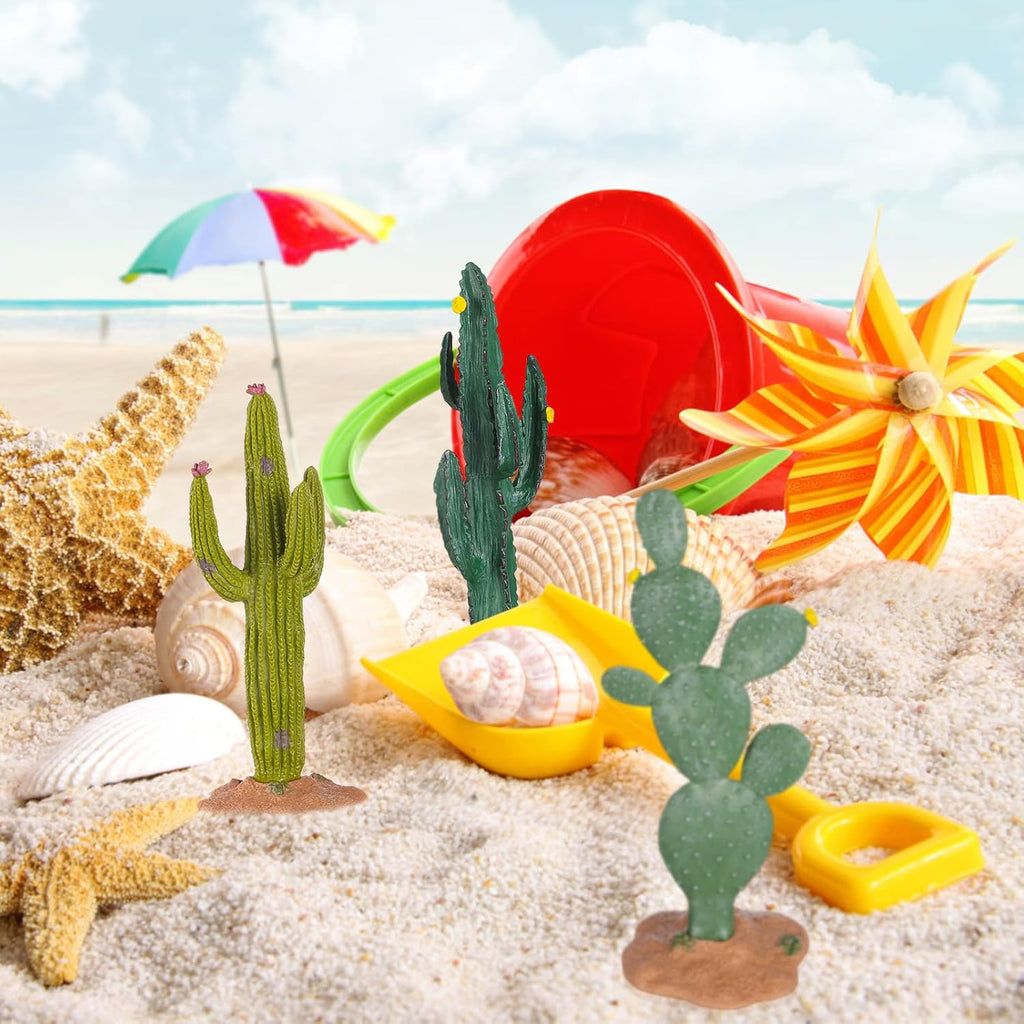 ARTIBETTER 3pcs Artificial Cactus Green Simulated Cactus Artificial Sand Decor Faux Succulent Decor Fake Cacti Plants Table Ornament Centerpieces for Home Office Decoration