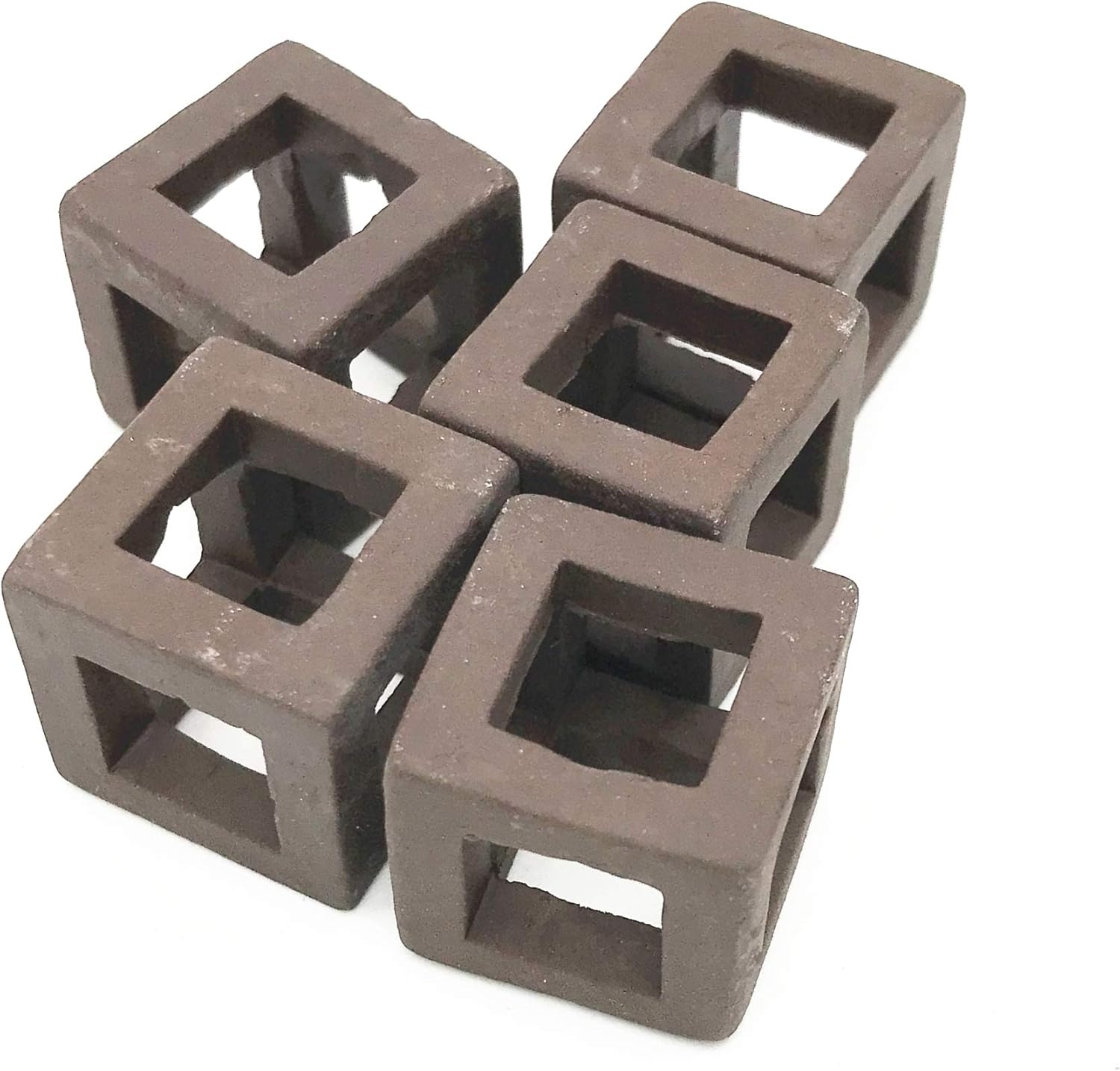 XMHF Ceramic Aquarium Small Fish Shrimp Crayfish Breeding Cube Block Shelter 5 Pcs