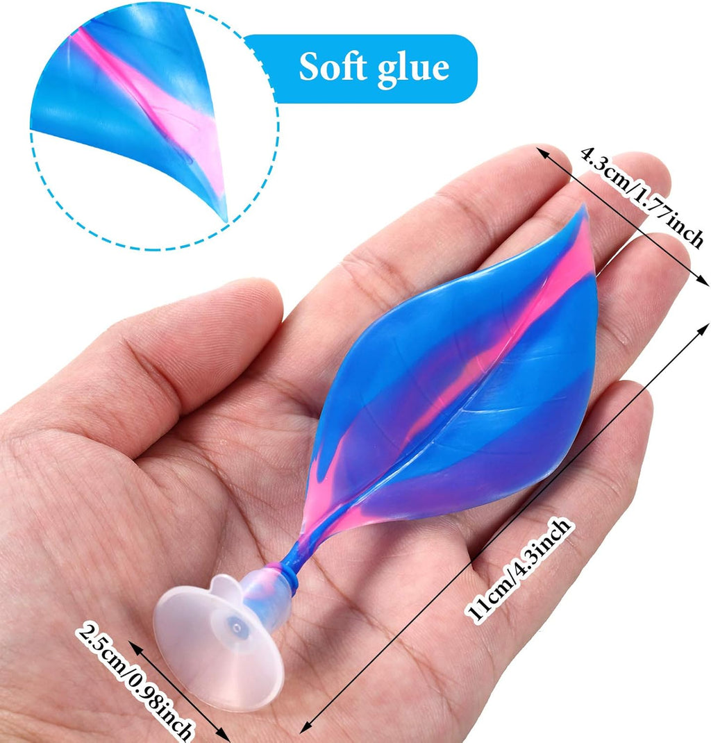 WILLBOND 2 Pieces Silicone Betta Fish Bed Leaf Hammock Betta Fish Tank Accessories, Practical Resting Spot, No Bpa, Comfortable and Safe(Blue, Pink)