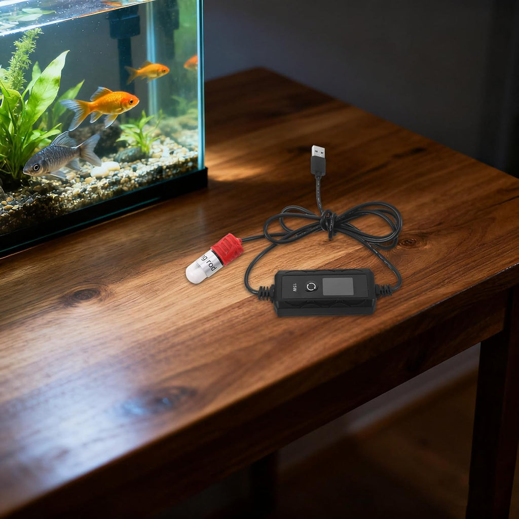 BETOOKY Betta Fish Heater: USB Aquarium Heating Quartz Tube - 15W Adjustable Small Fish Tank Heater for Freshwater Aquariums Turtle Tanks