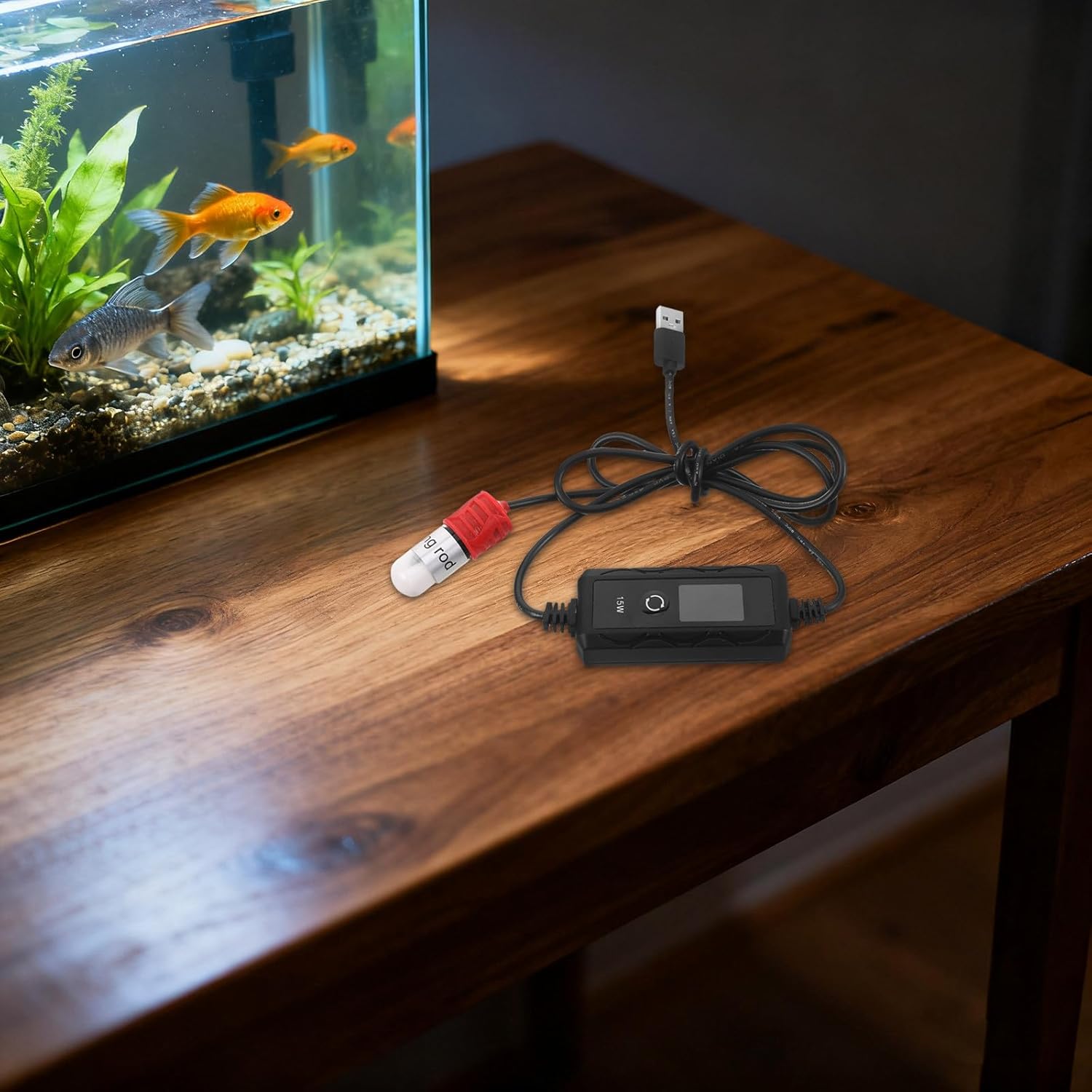 BETOOKY Betta Fish Heater: USB Aquarium Heating Quartz Tube - 15W Adjustable Small Fish Tank Heater for Freshwater Aquariums Turtle Tanks