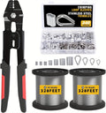 Wire Rope Crimp Kit with 656ft Stainless Steel Cable 7x7 Strand Core 1/16'' Aluminum Crimp Loop Sleeves and Wire Rope Stainless Steel Thimble