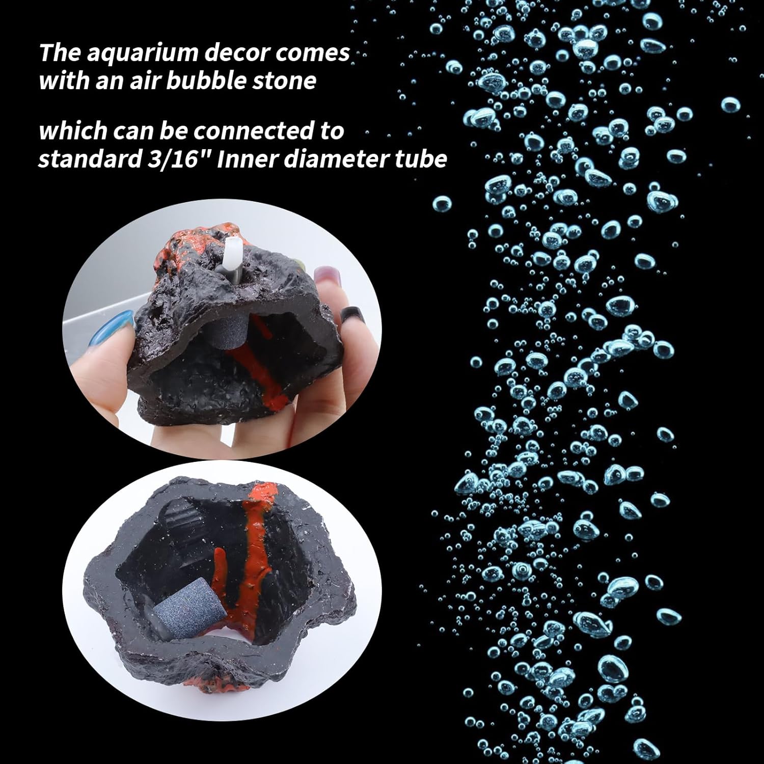 Aquarium Decoration with Air Stone Bubbler Shells Ornament Fish Tank Bubble Maker Aquarium Air Bubbling Great Addition for Fish Tank Aquarium