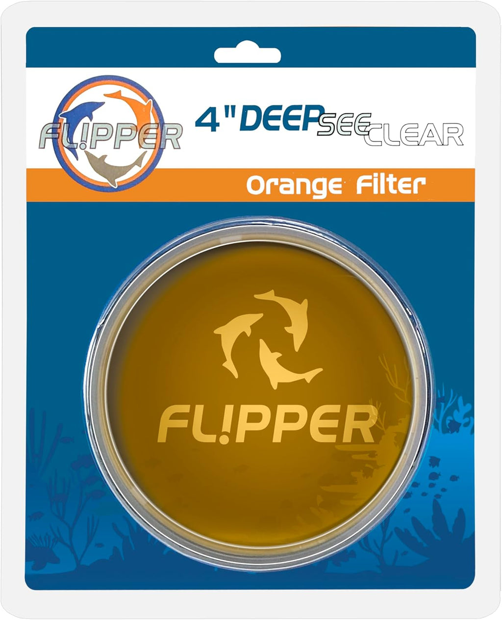 Flipper DeepSee Viewer Clear Orange Filter Attachment for Flipper DeepSee Viewer 4" Magnetic Aquarium Glass Magnifier for Coral Color Correction, Reef Photography and Aquarium Videography