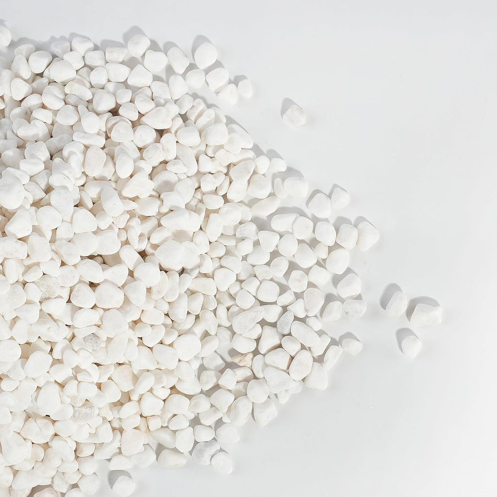 CONSDAN 12 LBS Natural Gravel for Fish Tank, StoneCreek Betta Fish Aquarium Gravel, Vase Filler, River Rocks, Fish Tank Decorations, Perfect for Aquarium Decor, Fish Tank, & Indoor Plant, White