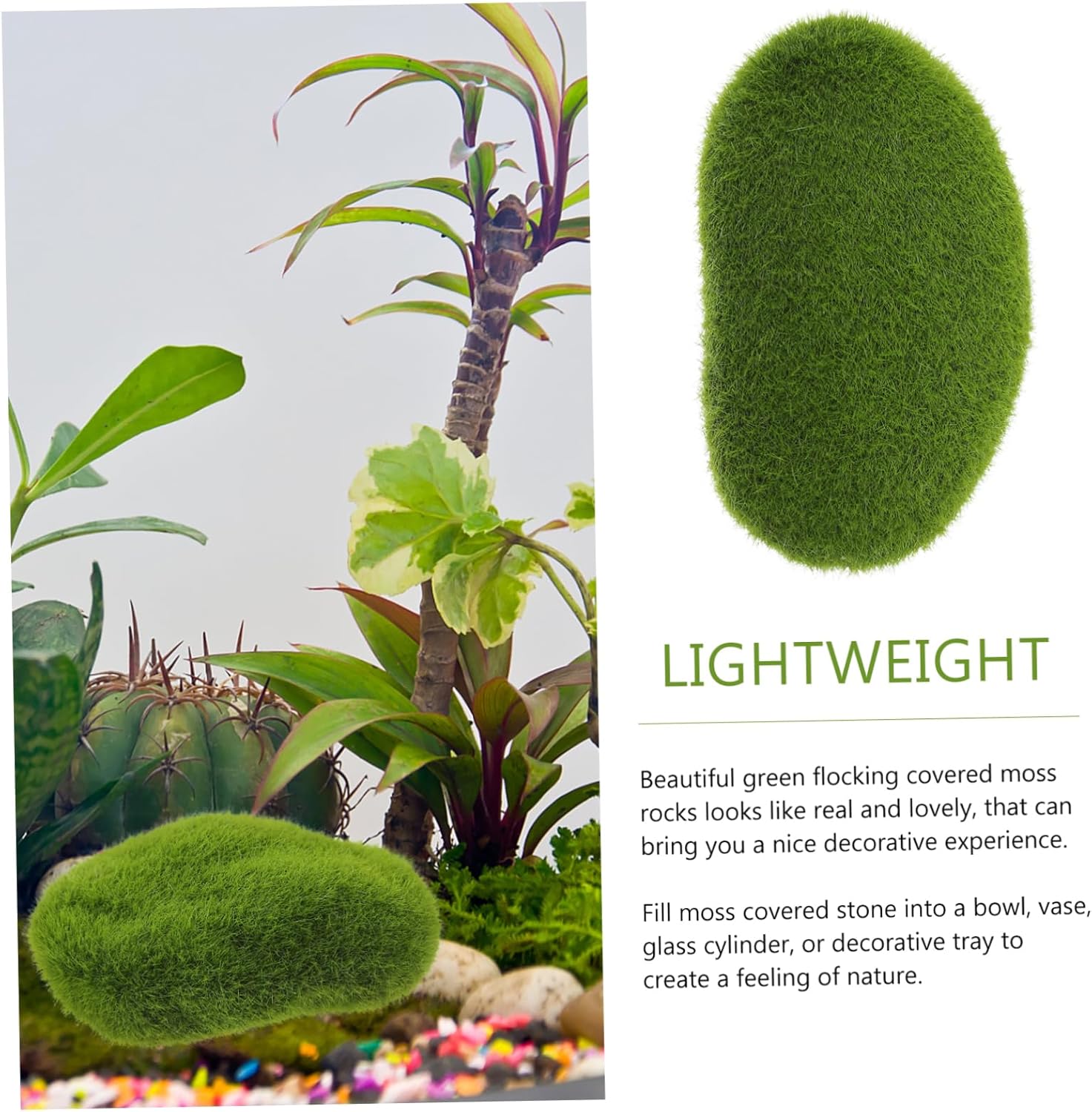 CORHAD 20pcs Realistic Artificial Mossy Stones Green Moss Rocks Rocks for Terrarium Moss Wall Decorative Balls DIY Micro Landscape