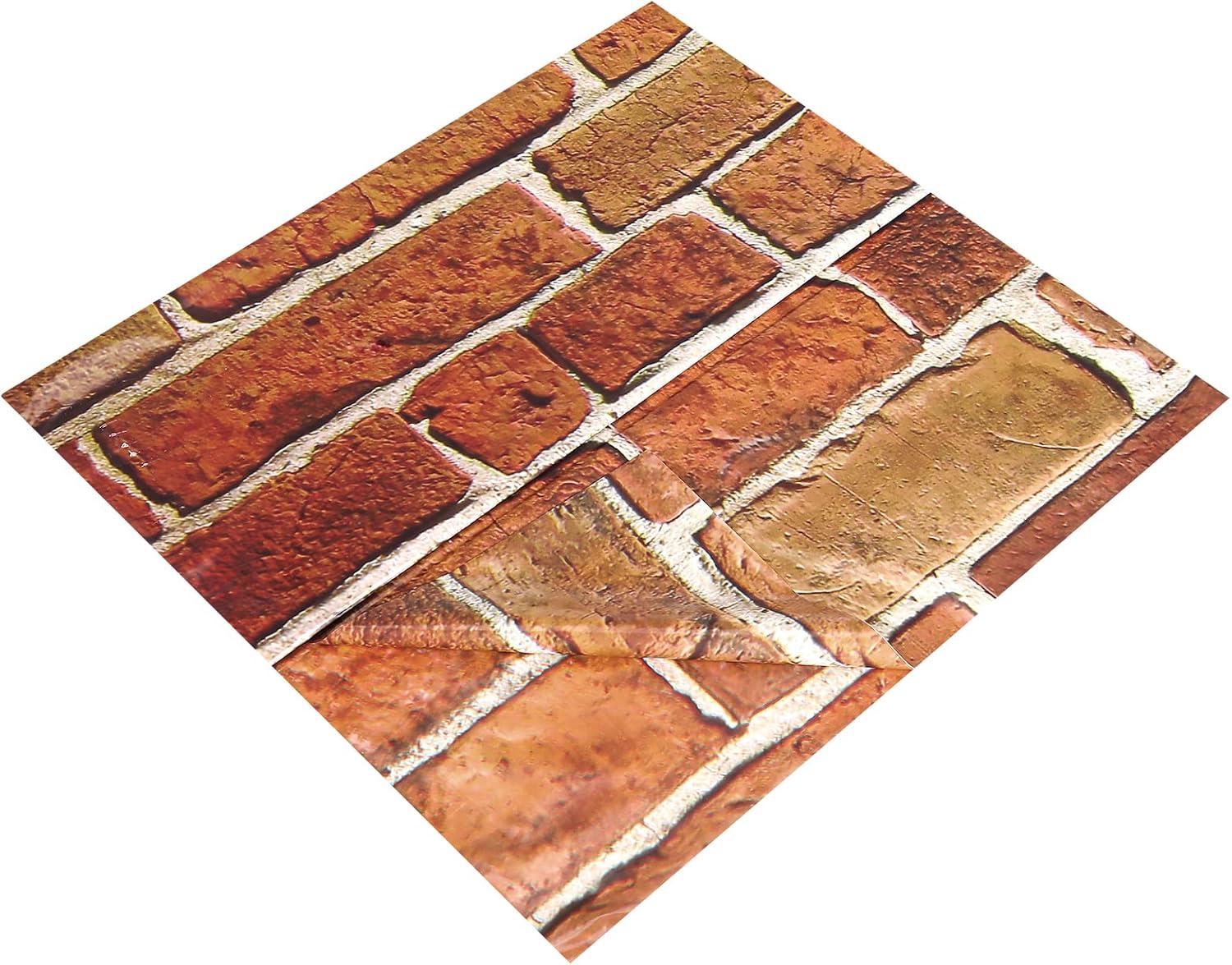 Chuangdi 8 Pcs 4.5 x 9 Feet Brick Wall Backdrop Tablecloth Christmas Stone Wallpaper Removable Wall Scene Setter Background for Medieval Castle Winter Holiday Party Decoration(Retro Red)
