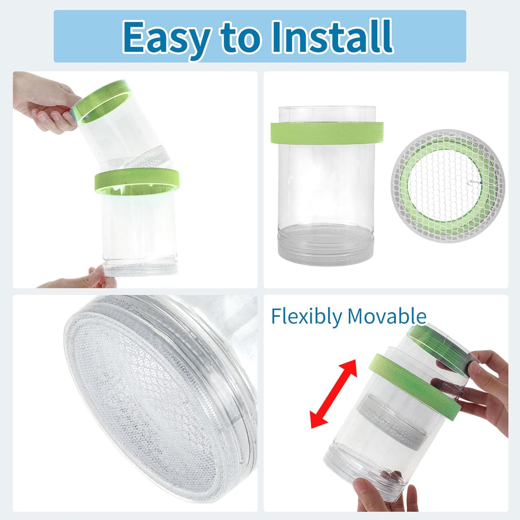 Suspensions Breeder Box, Floating Mesh Isolation Fish Tank Separator Set, Ideal for Aquatic Pets, Small, Green, 1 Set