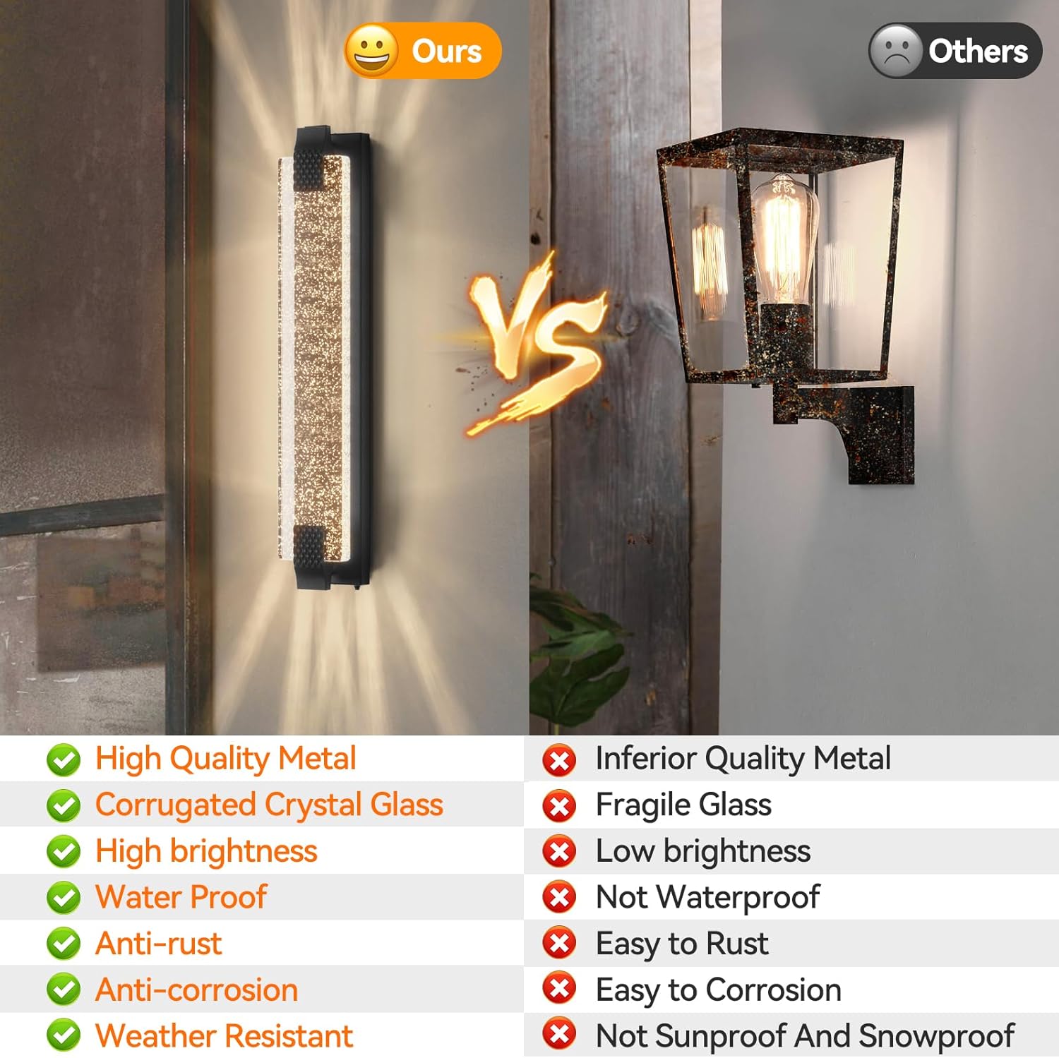 camuucci Dusk to Dawn Outdoor Light, 31.1 Inches LED Porch Lights Outdoor Waterproof Modern Outside Sconce Wall Mount for Doorway Hallway Porch Patio Yard Doorway Black