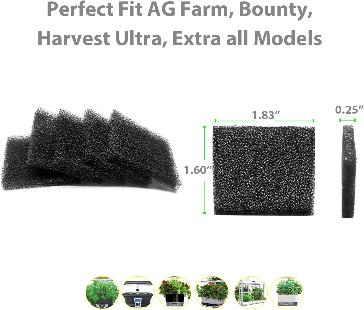 24-Pack Pump Filter Sponge Compatible with AG Garden Harvest, Bounty, Farm, Extra, Ultra All Models, Replacement Pump Filter Accessories