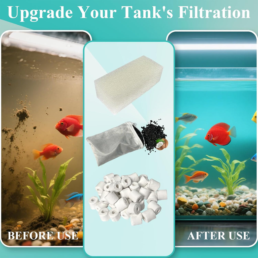 2 Set Three-Stage Filters Replacement Media Kit for AquaClear 50 Power Filter, Fish Tank Filter for 20-to-50 Gallon Aquariums