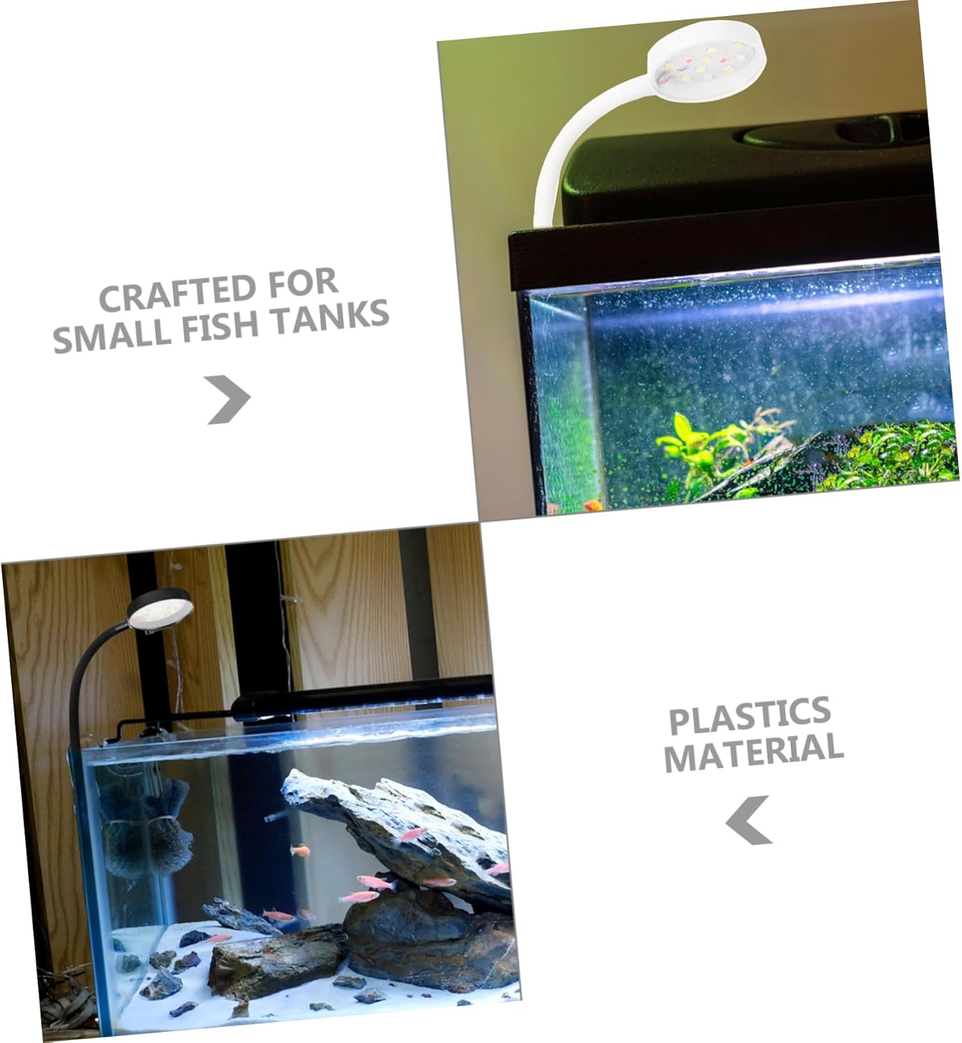 Happyyami 2PCS USB Aquarium Light for Small Fish Tanks Mini LED Lamp with Rotatable Design Bright Plant Growth and Fish Viewing Enhancement USB Powered for Desk and Home Use
