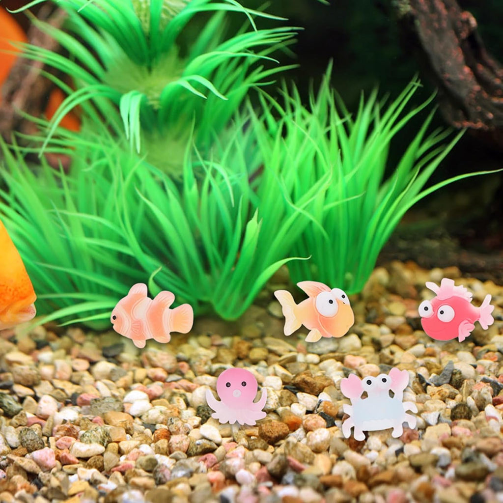 LOGOFUN 200pcs Mini Resin Ocean Animal Figurines Sea Creatures Aquarium Decor Micro Landscape Fairy Garden Accessories