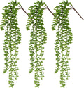 Fake Hanging Plants Artificial Decor - 3PCS String of Pearls Plant Artificial Hanging Plants Fake Succulents Vines for Bedroom Greenery Backdrop Outdoor Wall Decor Balcony Porch Home Decor28