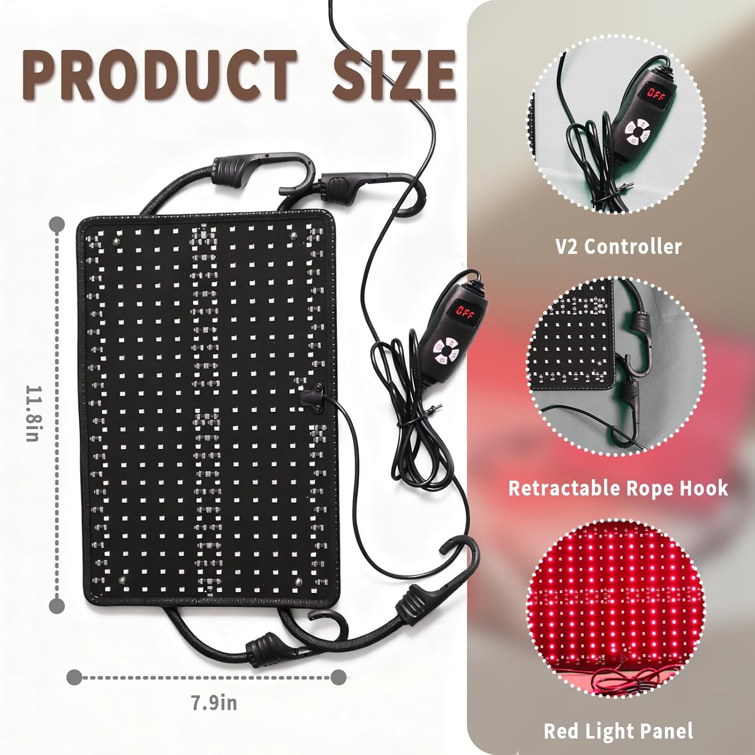PEEKO Red Light Therapy for Body, Infrared Light Therapy Panel Lamp for Sauna Tnet, 660nm and 850nm Near Infrared LED Red Lights Therapy Device at Home for Face and Body