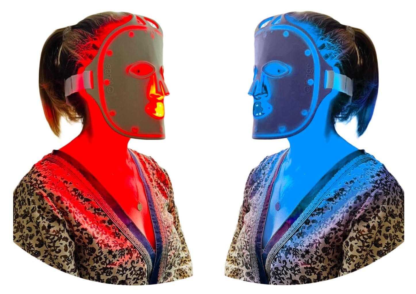 Fringe Red Light Face Mask, Both Red Light 660nm and Infrared Light 850nm for Rejuvenation & Blue Light 415nm for Blemishes, Beauty Mask, for Fine Lines and Wrinkles, 234 LED Lights