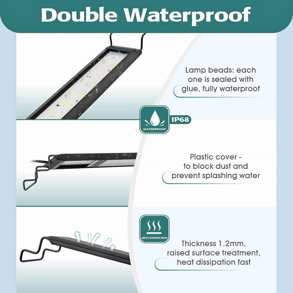 hygger 23W Full Spectrum Aquarium LED Light with 10 Levels of Brightness, White Blue Red Green LEDs,6H8H12H Timer,RGB Light for 32-40IN Freshwater Fish Tank, Aquatic Plants Tropical Ornamental Fish