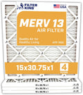 Filter King Air Filters 15x30.75x1 | 4-PACK | MERV 13 HVAC Pleated AC Furnace Filters | Air Purifier | Replacement Filters for Clean, Healthy & Fresh Environment | MADE IN USA