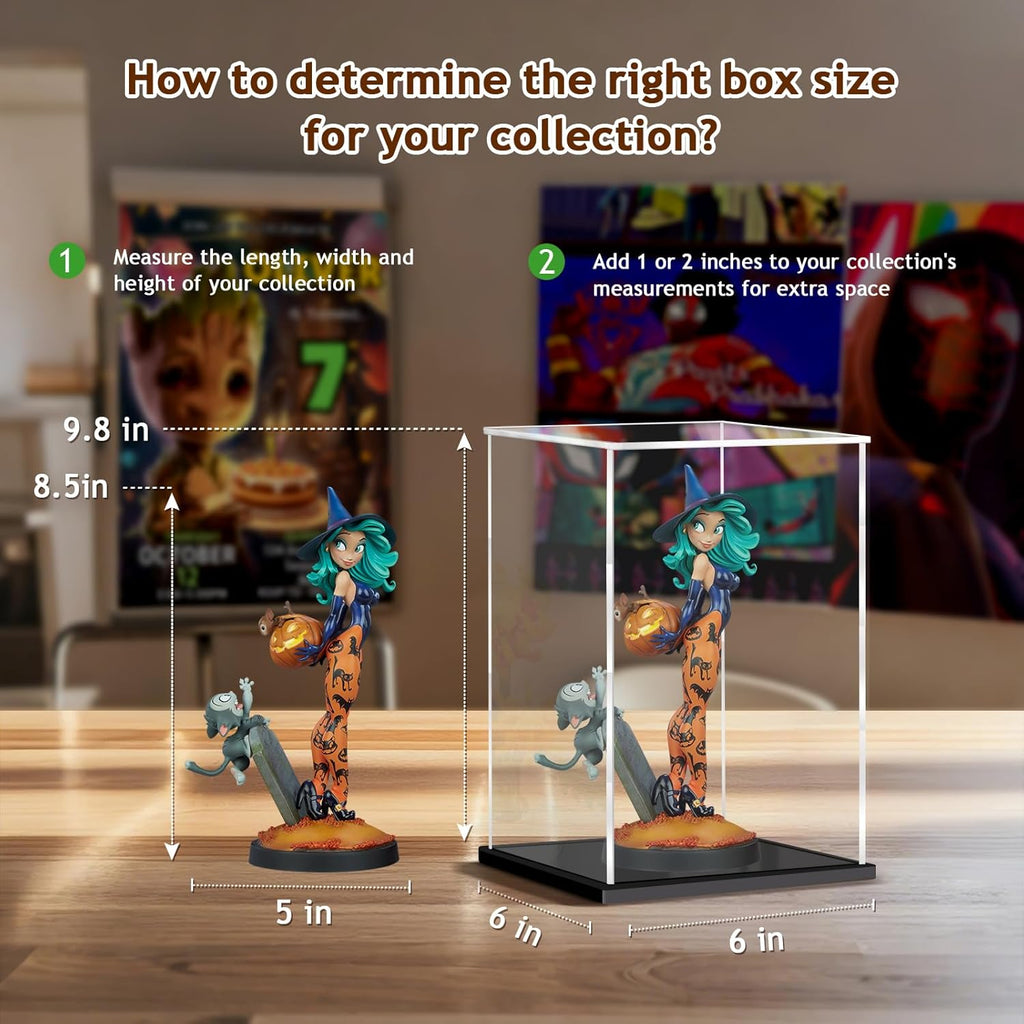 Acrylic Display Case for Collectibles Assemble Clear Display Case for Figures Alternative Glass Boxes for Lego Doll Toys Home Storage(16x8x8 inch; 40x20x20 cm)