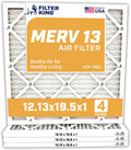 Filter King 12.13x19.5x1 Air Filter | 4-PACK | MERV 13 HVAC Pleated A/C Furnace Filters | MADE IN USA | Actual Size: 12.13 x 19.5 x .75"
