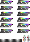 5W RGB Retaining Wall Lights 7 inch LED Hardscape Lighting Color Changing Low Voltage Landscape Paver Lights 12V Step Lights Outdoor Waterproof Stair Deck Lighting (12 Pack+Connectors)