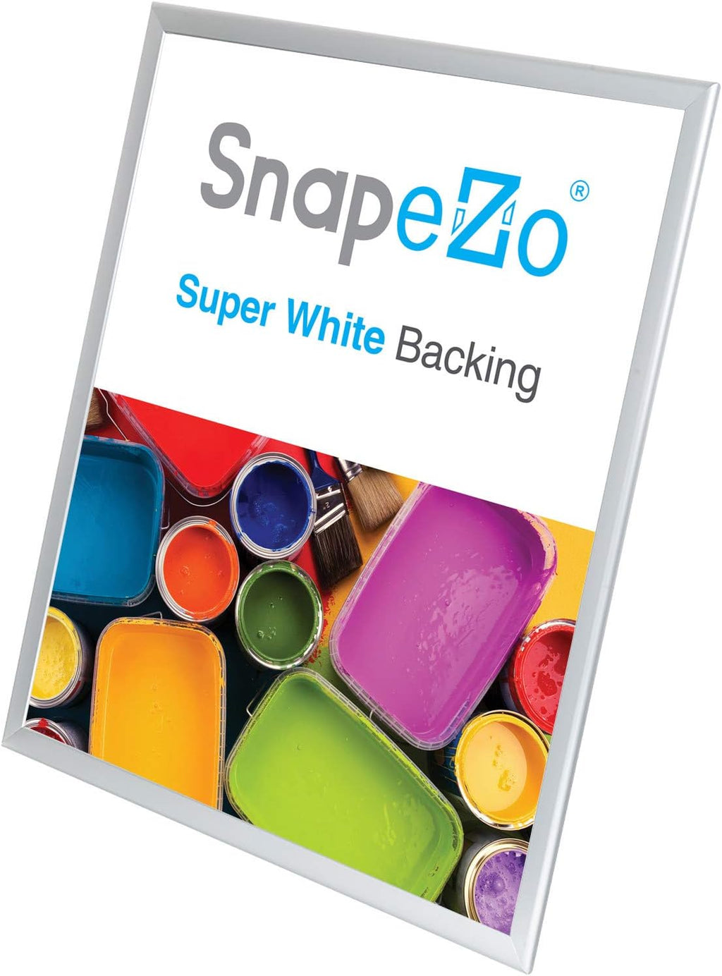 SnapeZo Poster Frame 24x30, Silver, 1.25 Inch Aluminum Profile, Front-Loading Snap Frame, Wall Mounting, Professional Series