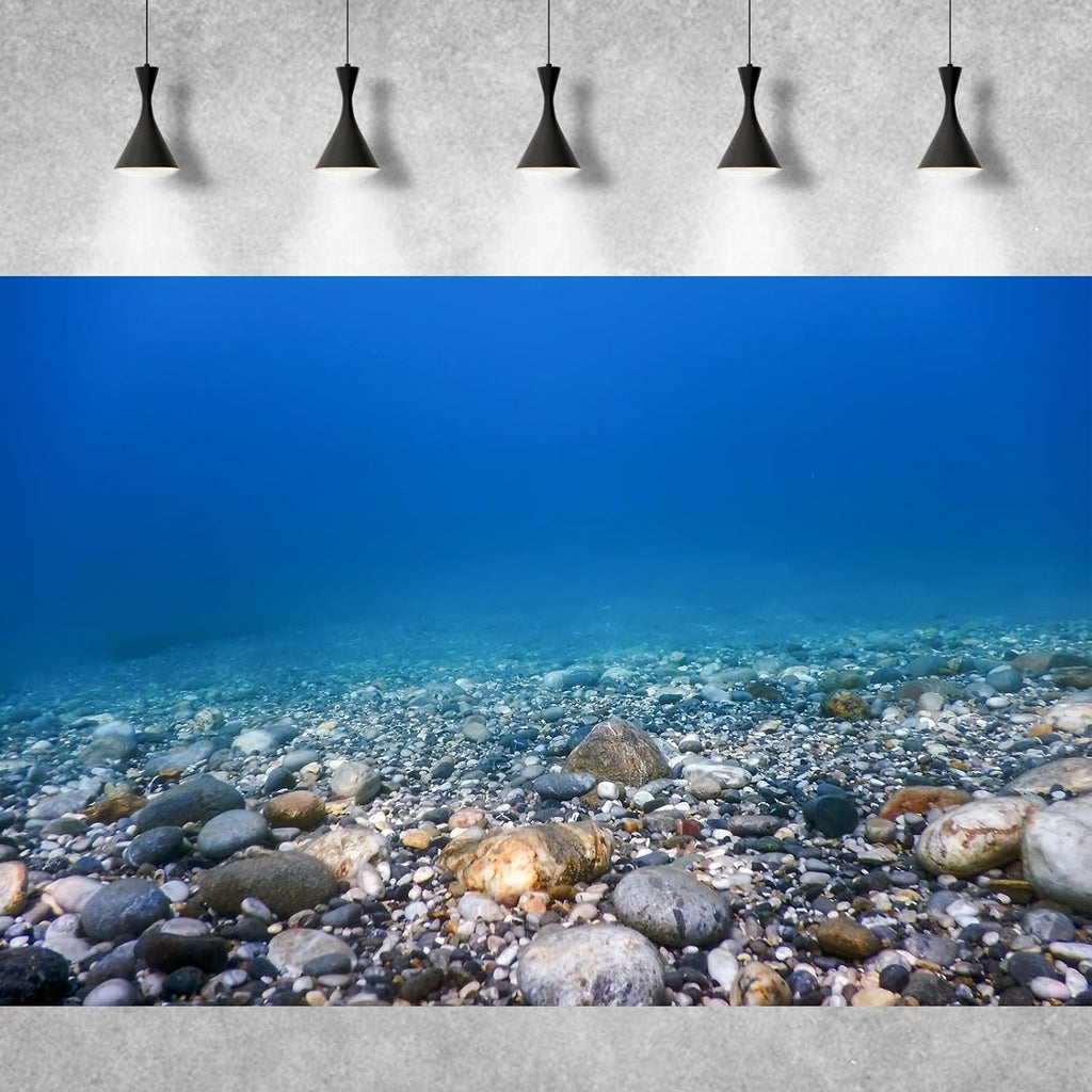 Underwater Aquarium Background Ocean Seabed Underwater Rocks and Pebbles Fish Tank Background Sunlight Underwater Life Terrarium Background Sunbeams Underwater Rocks Aquarium Backdrop 72x18in