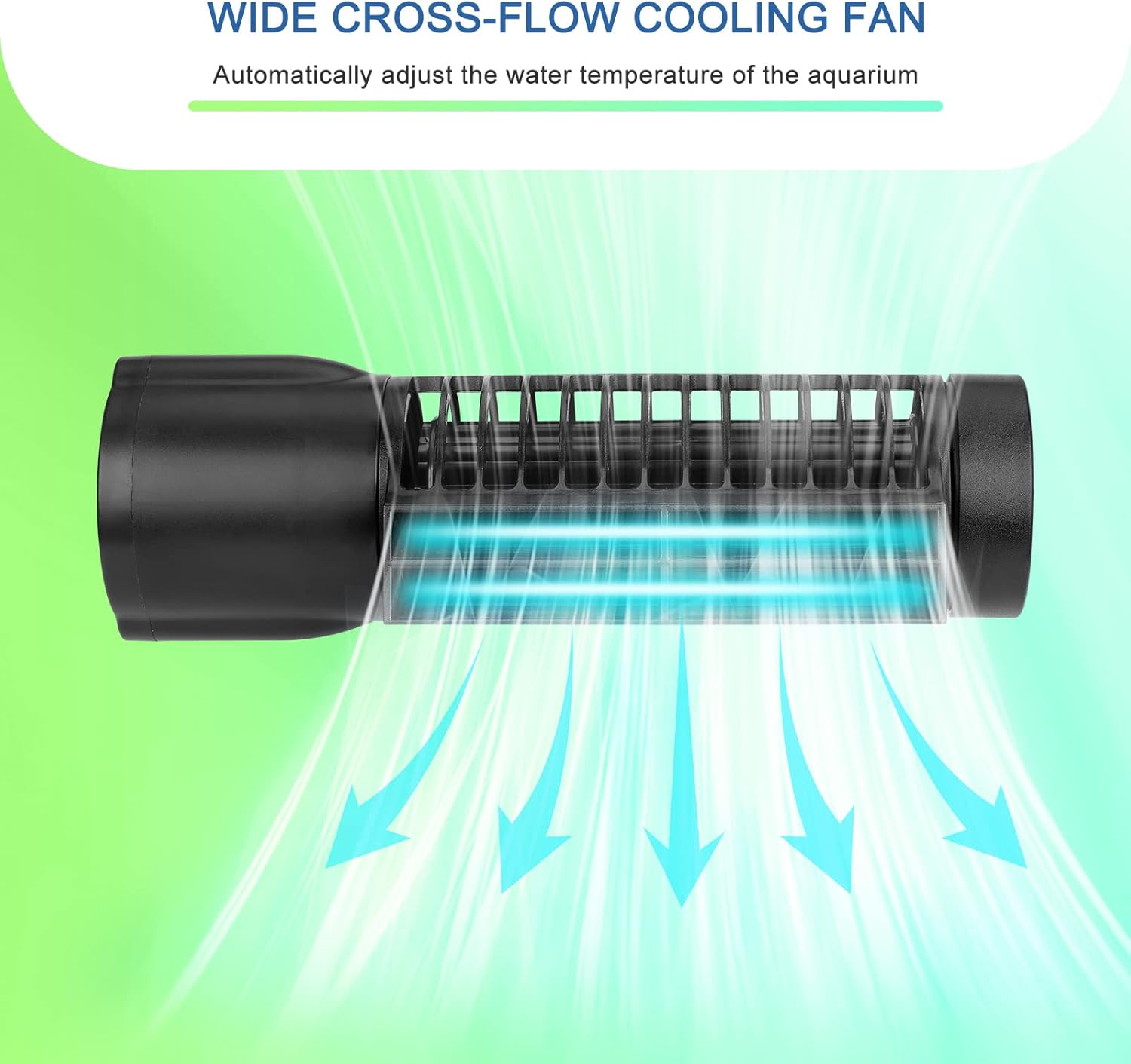 Aquarium Chillers Aquarium Cooling Fan, DC12V Auto Fish Tank Cooling Fan with Adjust knob,Cross-Flow Fan with Broad Airflow (3W)