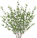 Faux Eucalyptus Stems Willow Eucalyptus Leaves Fake Salix Leaves 5 Pcs Artificial Greenery Stems for DIY Bouquet Arrangements Centerpieces Shower Decorations-Artificial Eucalyptus Stems-Green