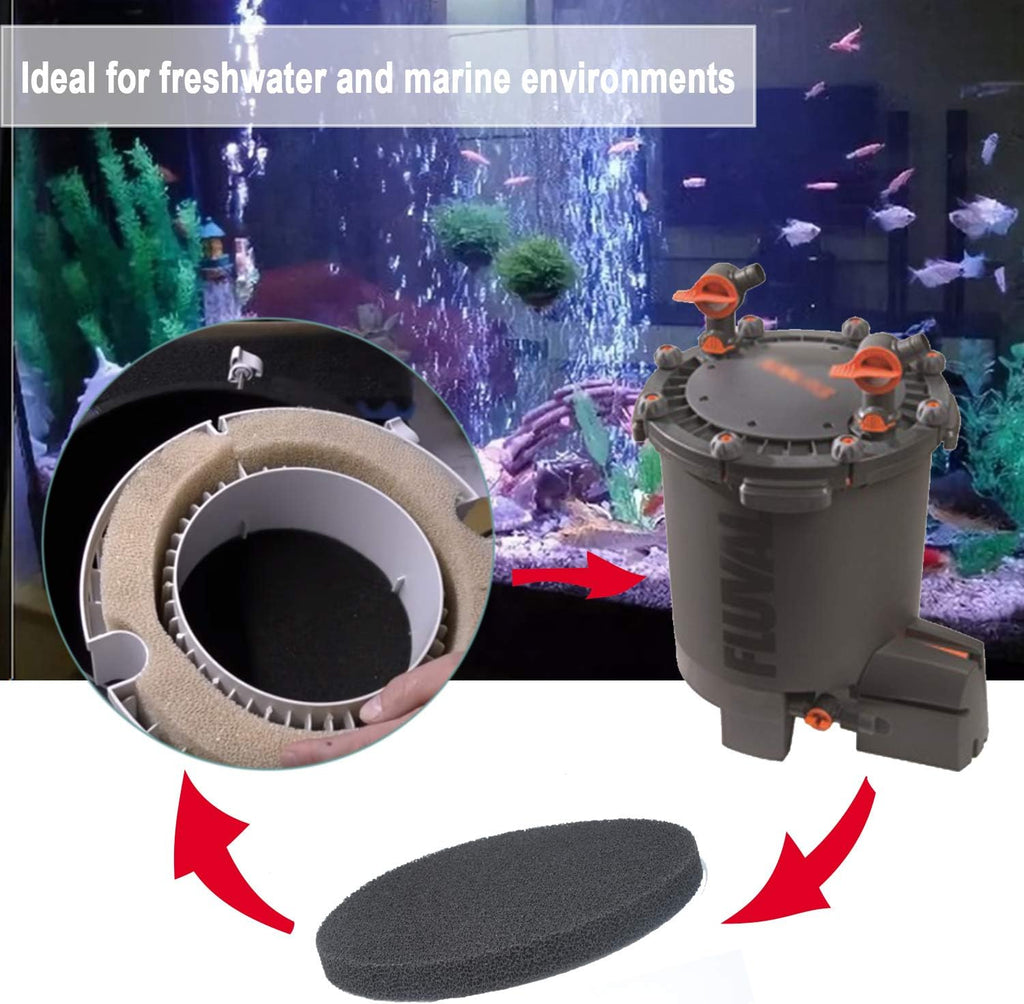 Fx4 Carbon Filter Pads Compatible with Fluval FX4 FX5 / FX6 Canister Filter,Replacement Carbon Impregnated Foam Pads Aquarium Filter Media Pack of 6